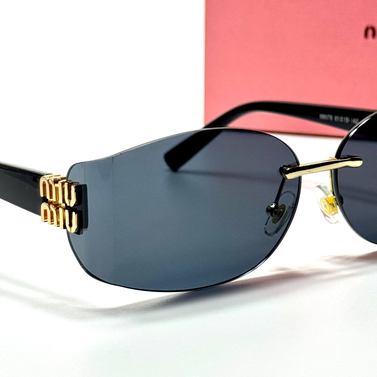 Miu Miu Rimless Rectangular SMU 04ZS – Black Logo women's sunglasses Lebanon - ChronoVault - view 2